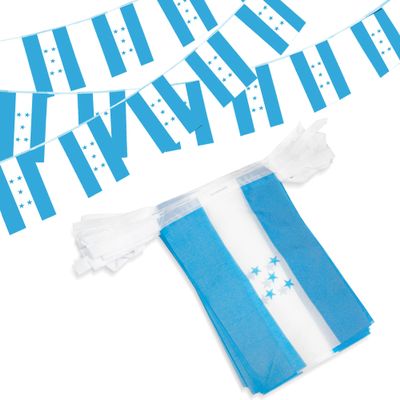 Anley Honduras String Flag Pennant Flags, Patriotic Events 15th of September Honduran Independence Day Decoration Sports Bars - 33 Feet 38 Flags