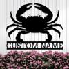 Custom Crab Metal Sign,Pool Name Signs,Personalized Crab Name Wall Decor,Monogram Signs for Living Room Outdoor Beach House Patio Bar,Home Decor,Metal Wall Decor,Housewarming Gifts view 1