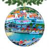 Aruba Oranjestad Christmas Ornament 2022 Hanging Xmas Tree Pendant Decoration Double Sided Ceramic Souvenir Travel Gift 2.8 Inch view 1