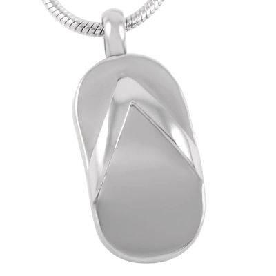 SHEIL Stainless Steel Paw Print in Flip Flops Keepsake Urn Pendant Memorial Ashes Holder Cremation Necklace Pet,2