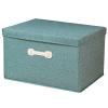 2 Piece Linen Clothes Organizer, Foldable Toy Organizer, Bedroom Organizer, Wardrobe, Clothes, Quilt, Organizer with Lid and Handle (60L) view 1