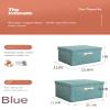 2 Piece Linen Clothes Organizer, Foldable Toy Organizer, Bedroom Organizer, Wardrobe, Clothes, Quilt, Organizer with Lid and Handle (60L) view 4