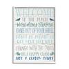 Stupell Industries Welcome to the Beach Blue Aqua and White Planked Look Sign, Design by Jennifer Pugh view 1
