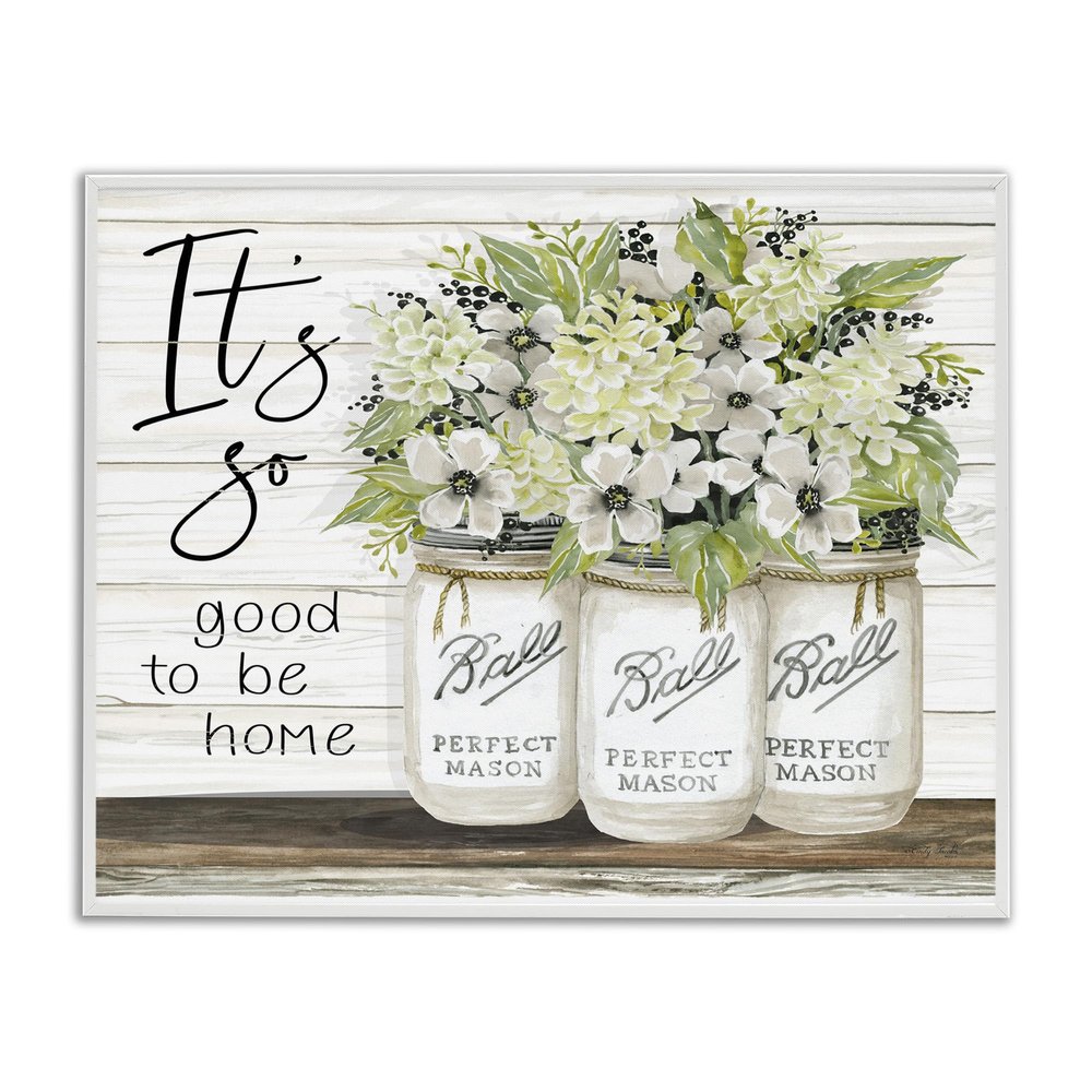 Stupell Industries So Good To Be Home Phrase Charming Floral Bouquet, Design by Cindy Jacobs, 11 x 14
