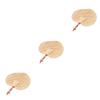 FOMIYES 3pcs Handmade Cattail Leaf Fan Elegant Heart Shape Design for Portable Handheld Accessory Soft Lightweight Home Decor Item Unique for Women view 2