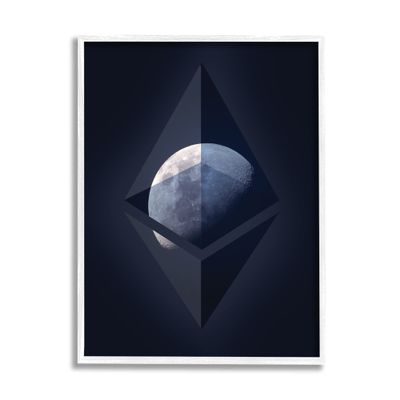 Stupell Industries Ethereum On The Moon, Design by Daphne Polselli, 24x30, White Framed