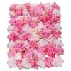 6pcs Artificial Silk Rose Flower Wall Panels Fake Flower Rose Hydrangea Wall Panel DIY Floral Decoration Panel Banquet Wedding Party Backdrop Decor (Dark Pink Light Pink Dahlia Red Rose) view 1