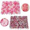 6pcs Artificial Silk Rose Flower Wall Panels Fake Flower Rose Hydrangea Wall Panel DIY Floral Decoration Panel Banquet Wedding Party Backdrop Decor (Dark Pink Light Pink Dahlia Red Rose) view 3
