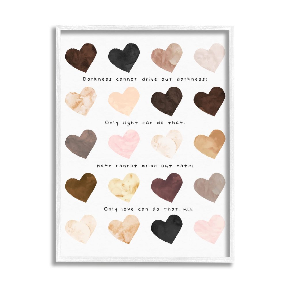 Stupell Industries Only Love Can Famous MLK Phrase Heart Pattern, Design by Erica Billups