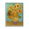 Stupell Industries 'Van Gogh Sunflowers Post Impressionist Painting', Framed Giclee Art, Gray, 24 x 30 Inches, Easy to Hang and Sturdy, Made in USA, by Vincent Van Gogh view 1