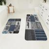 2 Pieces Rustic Cabin Bath Rug Set Bear Moose Elk Retro Buffalo Plaid Pattern Kitchen Bathroom Flannel Absorbent Non-Slip Carpet Bedroom Decor Mat 23.6x15.7 inch and 47x15.7 inch view 1