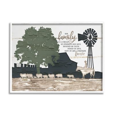 Stupell Industries Our Family Is A Circle of Strength Farm Homestead Silhouette, Design by Jennifer Pugh
