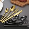48 Piece Black Silverware Set 12,Elegant and Luxurious Flatware Sets 18/10 Stainless Steel Cutlery Set for Home Kitchen Mirror Polished. view 4