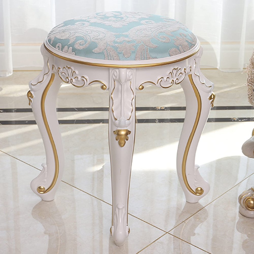 LOJOO Vanity Benches Ground Vanity Stool,Dressing Stoo Makeup Stool, Padded Bench, Piano Seat Chair Bench in Bedroom Bathroom,ABS Plastic Steel Leg, 43cm (Color : 3)