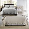 Brandream 6PC King Queen Quilt Bedding Set Cotton Beige Grey Comforter Set Scalloped Coverlet Set Farmhouse Quilted Bedspread view 1