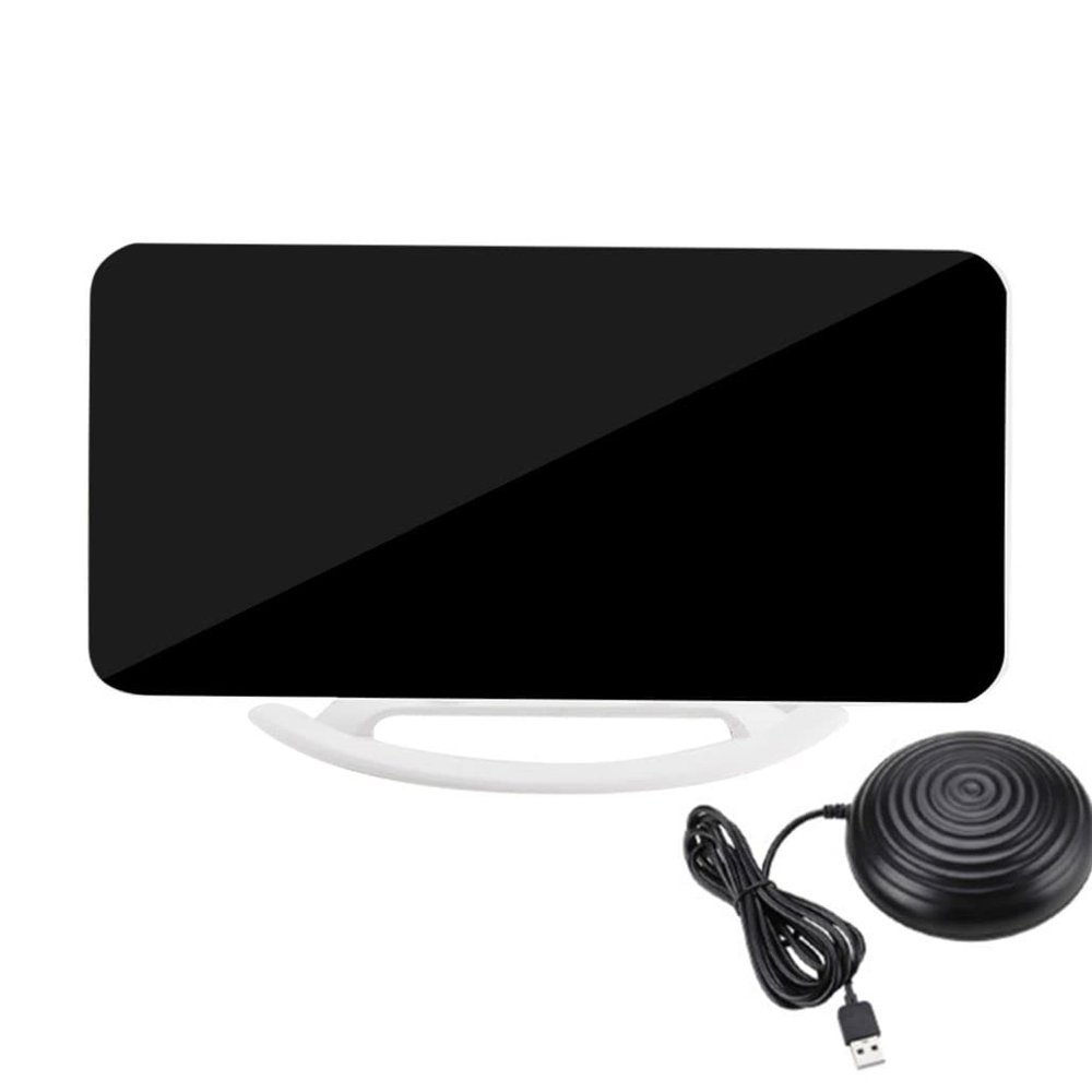 Digital Alarm Clock, Mirror Surface Large Display Led Electronic Clocks with USB Charger, Snooze Model, Wake up Alarm Clock, Vibration Reminder Alarm Clock for Table Bedroom Nightstand White