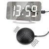 Digital Alarm Clock, Mirror Surface Large Display Led Electronic Clocks with USB Charger, Snooze Model, Wake up Alarm Clock, Vibration Reminder Alarm Clock for Table Bedroom Nightstand White view 2