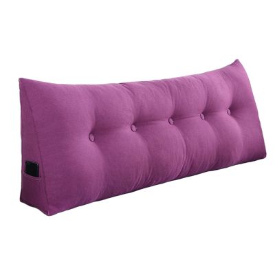 Bed Wedge Pillow for Sleeping After Surgery Corduroy Pillow Reading Cushion for Queen Size Bed Floor Couch Large Bolster Triangular Headboard Backrest ( Color : Purple , Size : 59 x 8 x 19 inch )