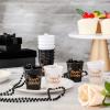 Sureio 24 Pack Shot Glass Necklaces Cups Bulk Birthday Shot Glass on Beaded Plastic Necklace for Happy Wedding Festival Parade Birthday Party Favor Anniversary Supplies(Black, White) view 3