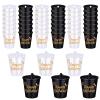 Sureio 24 Pack Shot Glass Necklaces Cups Bulk Birthday Shot Glass on Beaded Plastic Necklace for Happy Wedding Festival Parade Birthday Party Favor Anniversary Supplies(Black, White) view 4