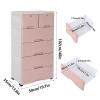 6 Drawer Dresser Tall Plastic Drawer Dresser Vertical Dresser Storage Tower Storage Cabinet Closet Chest Drawers Organizer for Bedroom, Living Room, Entryway, Closets Easy Pull W/Wheels (Pink) view 3
