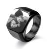Rings for Men Personalized Photo Signet Ring Custom Engraving Black Picture Stainless Steel Fashion Hip Hop Ring Jewelry view 1