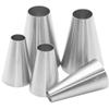 5 Pcs Large Round Icing Tips, 1.89 x 1.38 x 1.38 inch Piping Nozzles Cake Decorating Tips Round Stainless Steel Nozzle Pastry DIY Decorating Tools for Cake/Cupcakes/Cookies/West Point/Dessert (Silver) view 2