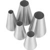 5 Pcs Large Round Icing Tips, 1.89 x 1.38 x 1.38 inch Piping Nozzles Cake Decorating Tips Round Stainless Steel Nozzle Pastry DIY Decorating Tools for Cake/Cupcakes/Cookies/West Point/Dessert (Silver) view 3
