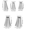 5 Pcs Large Round Icing Tips, 1.89 x 1.38 x 1.38 inch Piping Nozzles Cake Decorating Tips Round Stainless Steel Nozzle Pastry DIY Decorating Tools for Cake/Cupcakes/Cookies/West Point/Dessert (Silver) view 4