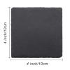 24 PCS Square Slate Drink Coasters Set, SIJDIEE 4 Inch Laser Engraving Black Slate Stone Coasters with Anti-Scratch Bottom and Coaster Holder for Office Bar Kitchen Home Dinner Table Decor Supplies view 2