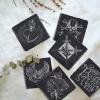 24 PCS Square Slate Drink Coasters Set, SIJDIEE 4 Inch Laser Engraving Black Slate Stone Coasters with Anti-Scratch Bottom and Coaster Holder for Office Bar Kitchen Home Dinner Table Decor Supplies view 3