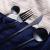 16 Piece Black Silverware Set for 4,Mirror Polished Durable 18 10 Stainless Steel Flatware Sets Eating Home Kitchen Set for Cutlery Dishwasher Safe view 3