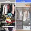 105L Extra Large Storage Bags, Folding Moving Comforter Blanket Storage Bags Closet Organizers and Storage Containers for Clothes with Strong Handles&Zippers Clear Window for Bedding Pillow Grey 2Pack view 4