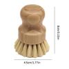 Palm Pot Brush- Bamboo Round, Bamboo Dish Scrub Brush, Mini Dish Brush Natural Scrub Brush, Wooden Cleaning Scrubbers, Durable Scrubber Cleaning Kit for Cleaning Dishes Cast Iron Pots Pans (Style 3) view 2