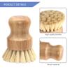 Palm Pot Brush- Bamboo Round, Bamboo Dish Scrub Brush, Mini Dish Brush Natural Scrub Brush, Wooden Cleaning Scrubbers, Durable Scrubber Cleaning Kit for Cleaning Dishes Cast Iron Pots Pans (Style 3) view 3