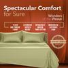 TEXAS LINEN CO. Luxury Egyptian Cotton California King Size Sheet Set - 600 Thread Count 4 PC Deep Pocket Fitted and Flat Sheets, Soft, Cooling Sateen Weave Hotel-Quality Cal King Sheets - Sage Green view 3