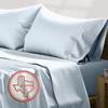 TEXAS LINEN CO. Luxury Egyptian Cotton California King Size Sheet Set - 600 Thread Count 4 PC Deep Pocket Fitted and Flat Sheets, Soft, Cooling Sateen Weave Hotel-Quality Cal King Sheets - Light Blue view 1