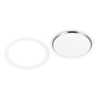 MECCANIXITY 3pcs Silicone Gasket 72x88mm and 1pcs Stainless Steel Filter Screen 82x72mm for 12-Cup Mocha Coffee Pot