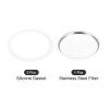 MECCANIXITY 3pcs Silicone Gasket 72x88mm and 1pcs Stainless Steel Filter Screen 82x72mm for 12-Cup Mocha Coffee Pot view 3