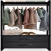 Sorbus Clothing Rack with Drawers - Clothes Stand Dresser - Wood Top, Steel Frame, & Fabric Drawers - Tall Closet Storage Organizer - Garment Rack for Hanging Shirts, Dresses, & Jackets view 1
