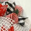 White Chapel Christmas in New England Wreath Handmade Deco Mesh. Available in 24 inch and 28 inch diameters view 3