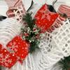 White Chapel Christmas in New England Wreath Handmade Deco Mesh. Available in 24 inch and 28 inch diameters view 4