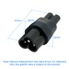 Strhowill IEC 320 C6 Male to C7 Female Power Adapter, 2.5A 110-250V, 1500W Rated, 3-Prong Cloverleaf to 2-Prong Figure 8 Power Converter for Laptop, Monitor, and Small Appliances (C6 to C7) view 4