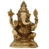 Brass Sculpture Ornaments Hindu Good Luck God Ganesh Ganesha Statues 5.25 Inches view 1