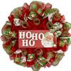 Jolly Santa Ho Ho Ho Christmas Wreath Handmade Deco Mesh. Available in 24 inch and 28 inch diameters view 1