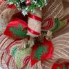 Burlap Candy Cane Christmas Wreath Handmade Deco Mesh. Available in 24 inch and 28 inch diameters view 3