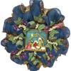 Oh Holy Night Christmas Inspirational Handmade Deco Mesh Wreath with Nativity. Available in 24 inch and 28 inch diameters view 1