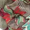 Burlap Deco Mesh Christmas Tree Wreath Handmade. Available in 24 inch and 28 inch diameters view 3