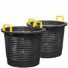 Large, Super Heavy Duty Fish Baskets. Black with Yellow Handles. Made in USA. 2-Pack. view 1
