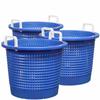 Large, Super Heavy Duty Fish Baskets. Blue with White Handles. Made in USA. 3-Pack. view 1